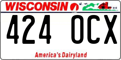 WI license plate 424OCX