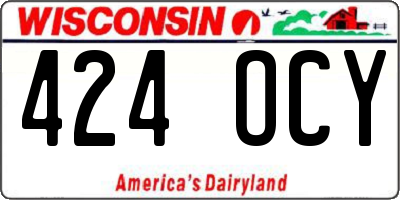 WI license plate 424OCY