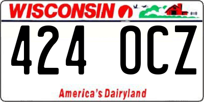 WI license plate 424OCZ