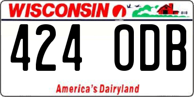 WI license plate 424ODB