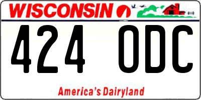 WI license plate 424ODC