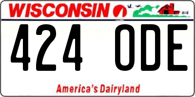WI license plate 424ODE