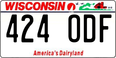 WI license plate 424ODF