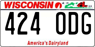 WI license plate 424ODG