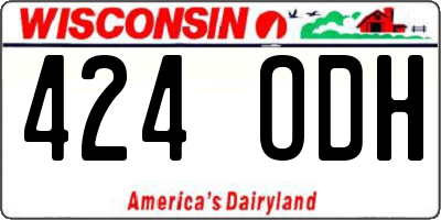 WI license plate 424ODH