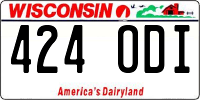 WI license plate 424ODI