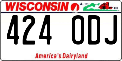 WI license plate 424ODJ