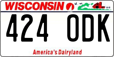 WI license plate 424ODK