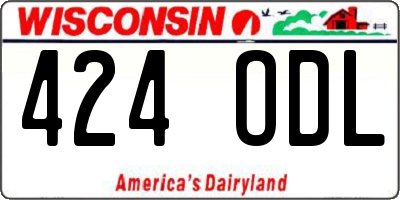 WI license plate 424ODL