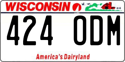 WI license plate 424ODM