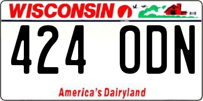 WI license plate 424ODN