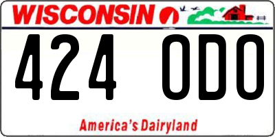 WI license plate 424ODO