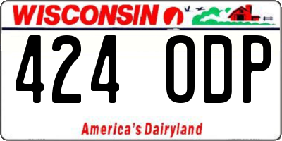 WI license plate 424ODP