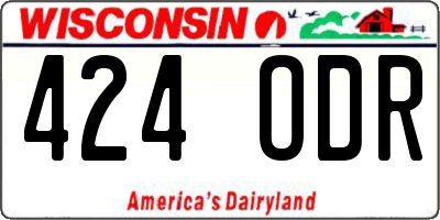 WI license plate 424ODR
