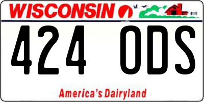 WI license plate 424ODS