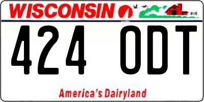WI license plate 424ODT