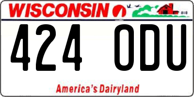 WI license plate 424ODU
