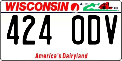 WI license plate 424ODV