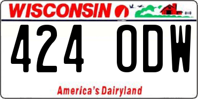 WI license plate 424ODW