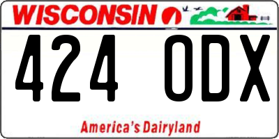WI license plate 424ODX