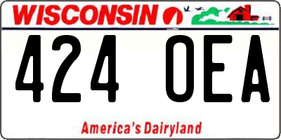 WI license plate 424OEA