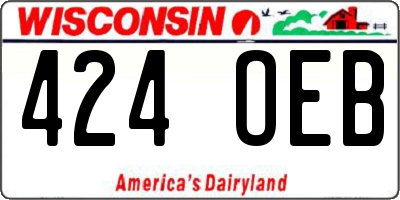 WI license plate 424OEB