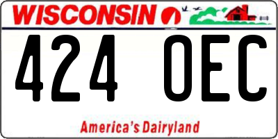 WI license plate 424OEC