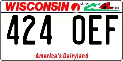 WI license plate 424OEF