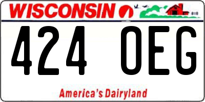 WI license plate 424OEG