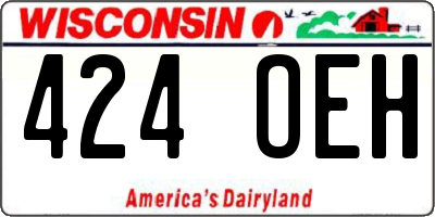 WI license plate 424OEH