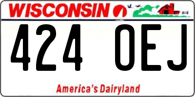 WI license plate 424OEJ