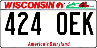 WI license plate 424OEK