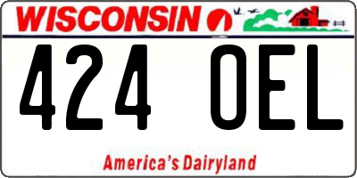 WI license plate 424OEL