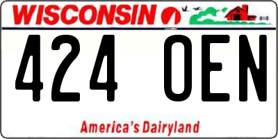 WI license plate 424OEN