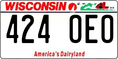 WI license plate 424OEO