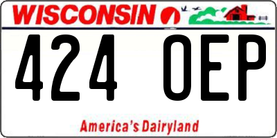 WI license plate 424OEP