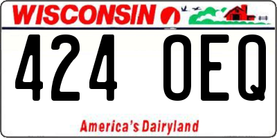 WI license plate 424OEQ