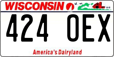 WI license plate 424OEX
