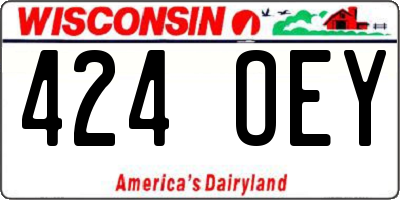 WI license plate 424OEY
