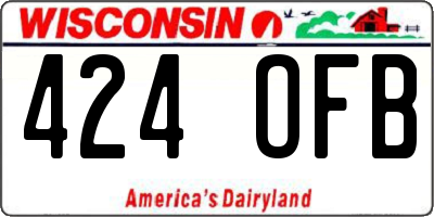 WI license plate 424OFB