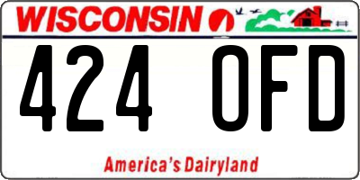 WI license plate 424OFD