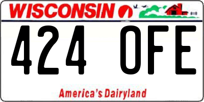 WI license plate 424OFE