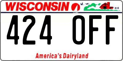 WI license plate 424OFF