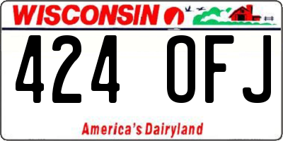 WI license plate 424OFJ