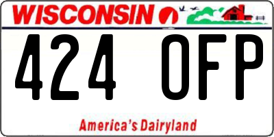 WI license plate 424OFP