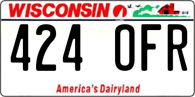 WI license plate 424OFR