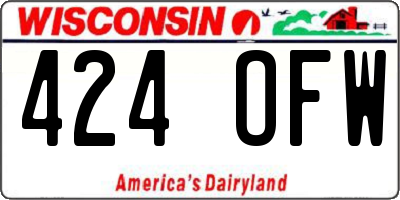 WI license plate 424OFW