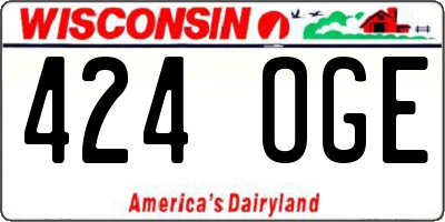 WI license plate 424OGE