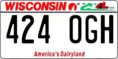 WI license plate 424OGH
