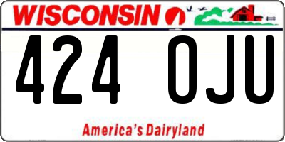 WI license plate 424OJU